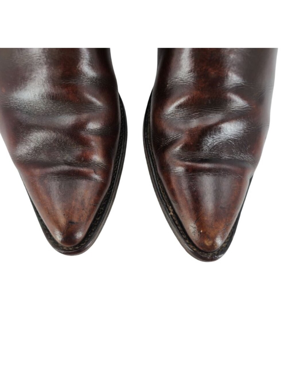 Vintage 1960s Nocona Cowgirl Boots Womens 5.5C Brown Leather Cowboy Western USA - Picture 7 of 16